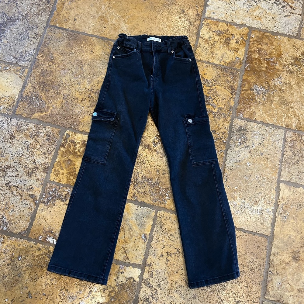ZARA Black Cargo Jeans